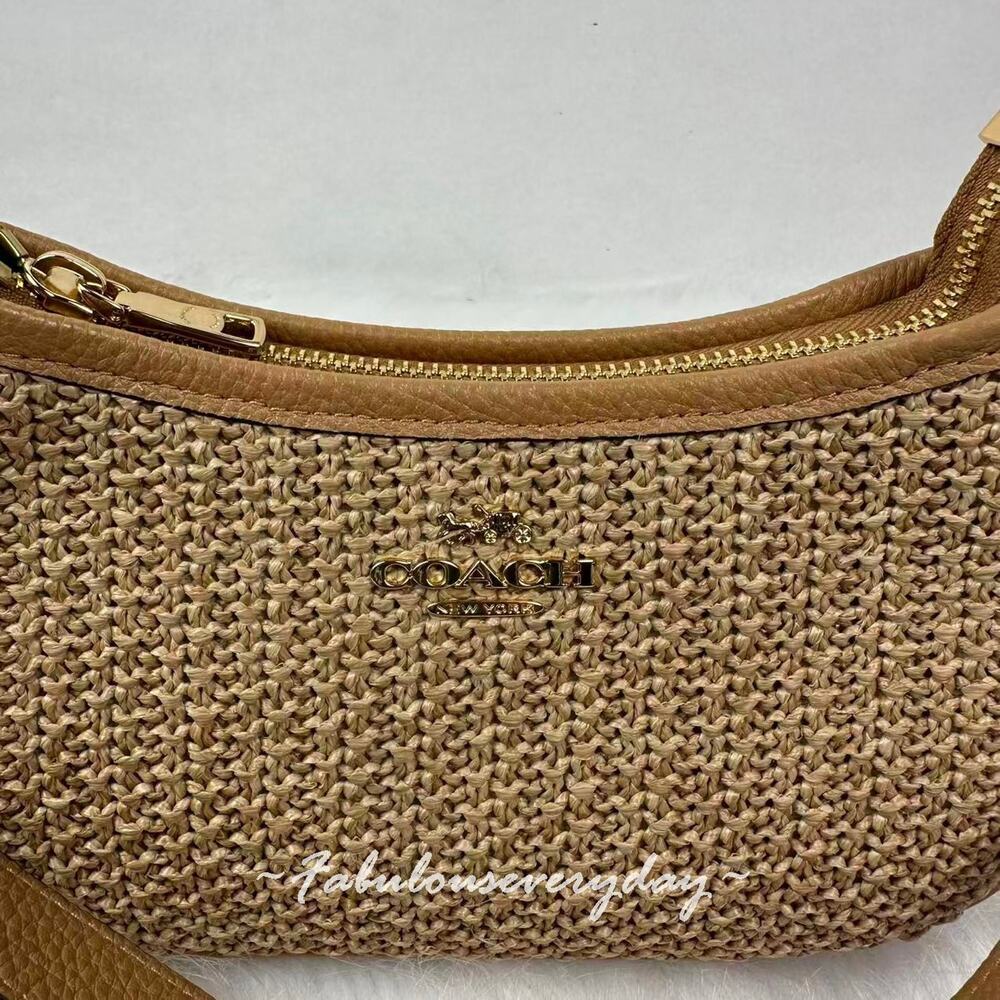 Coach Teri Mini Crossbody Bag Shoulder Bag Straw/Gold/Toast CDW66 NWT - Picture 5 of 8